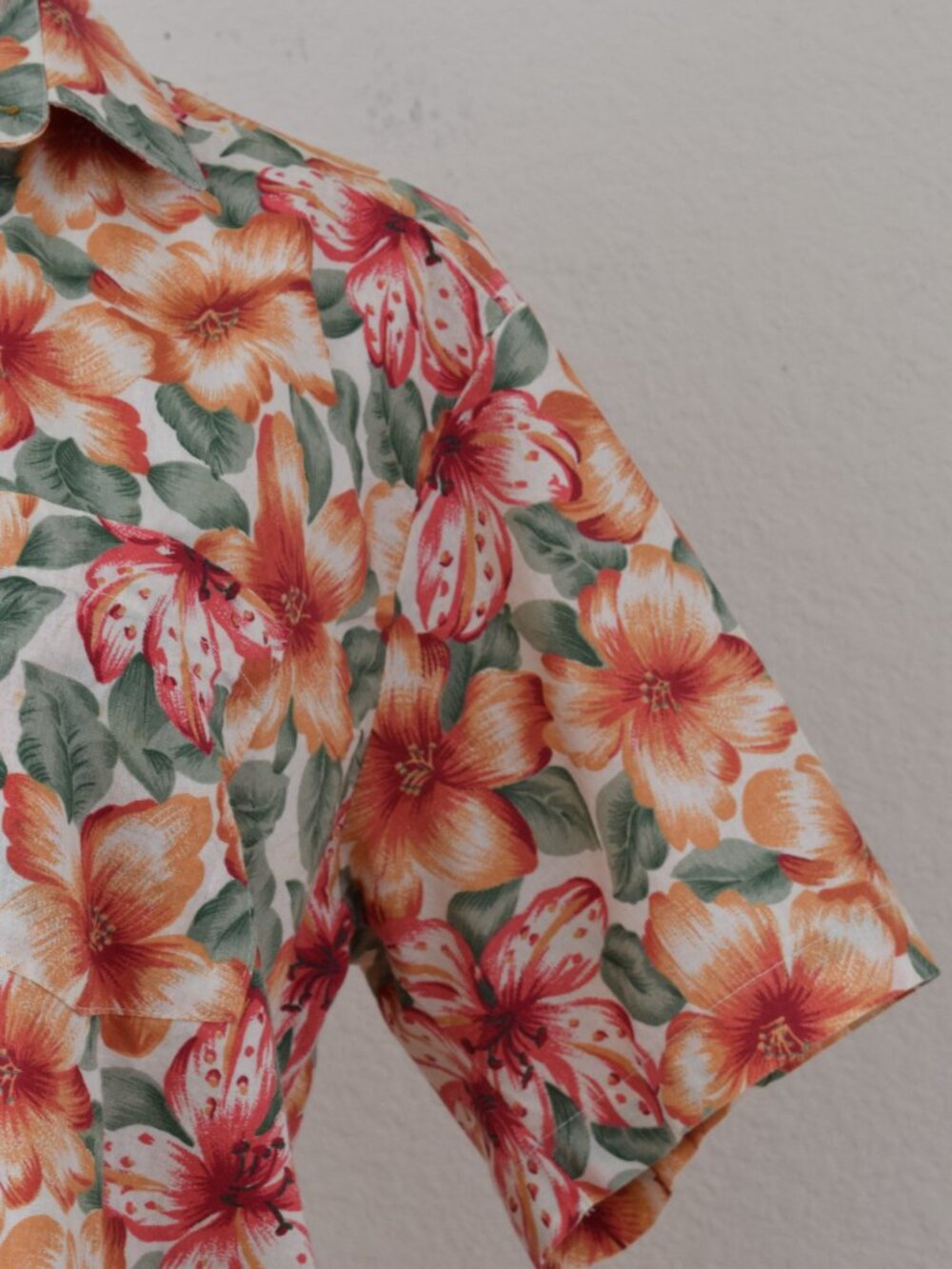 Vintage 90s Cotton Floral Women's Blouse by Fire-Islander | size Large - Picture 6 of 10
